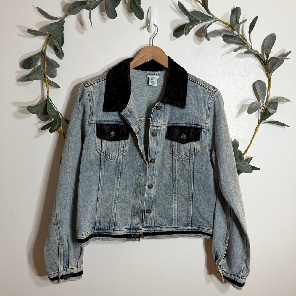 Newport News Denim Jacket with Velvet Details